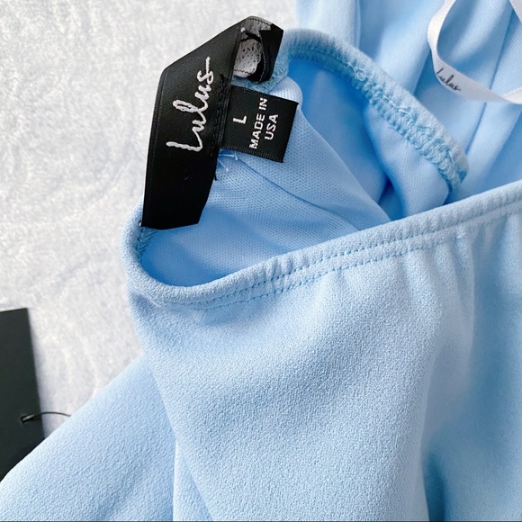 NWT Lulu’s Light Blue Cut Out Back Dress - Picture 4 of 10